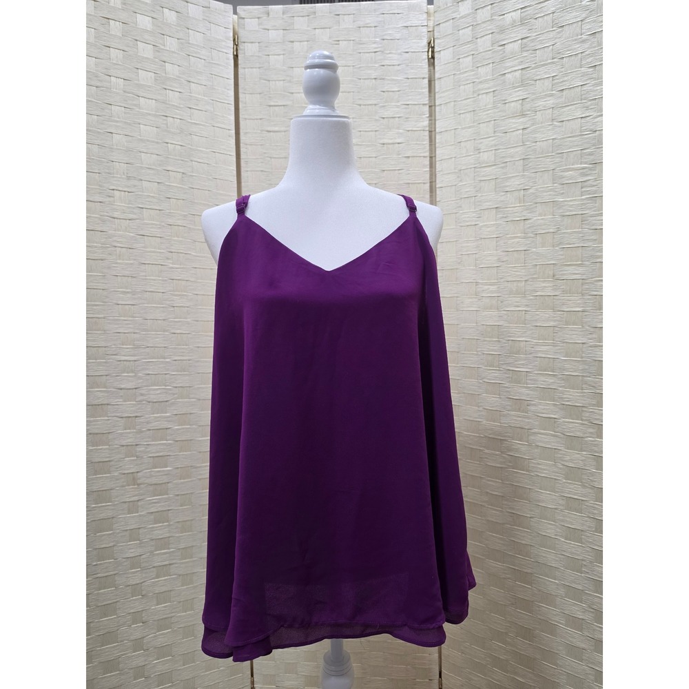 Torrid Purple Chiffon Cami Tank Top V-Neck Adjustable Straps Plus Size 1 L XL